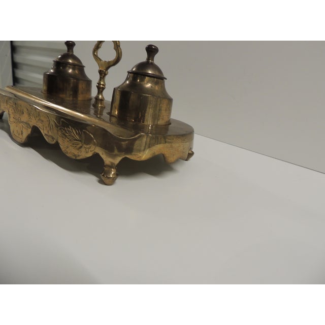 1990s Vintage Brass Inkwell From India For Sale - Image 5 of 8