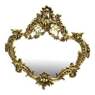 French Baroque Wall Mirror – Ornate Gold Leaf Botanical Frame For Sale