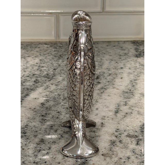 Vintage Christofle Deux Poissons Silver-Plated Fish Vase, After Émile Reiber For Sale - Image 9 of 17