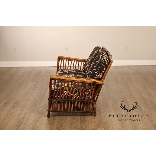 Antique Split Reed Rattan Sofa For Sale - Image 10 of 18