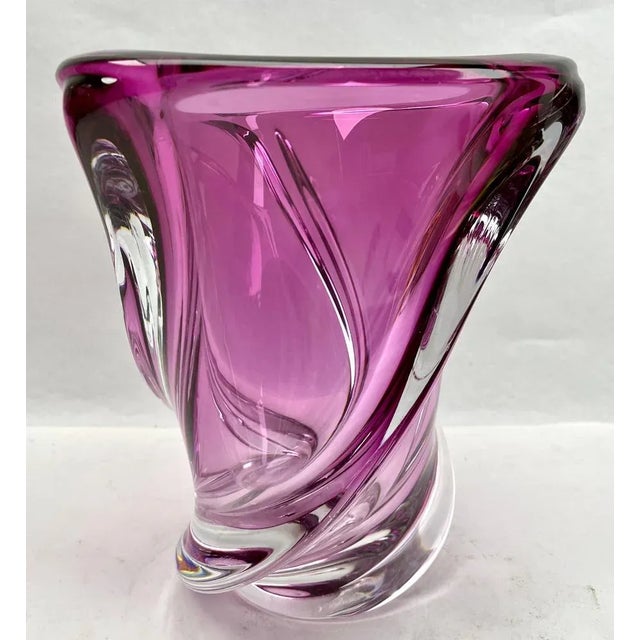 Vintage Belgian Crystal Vase by Val Saint Lambert, 1950s For Sale - Image 9 of 12