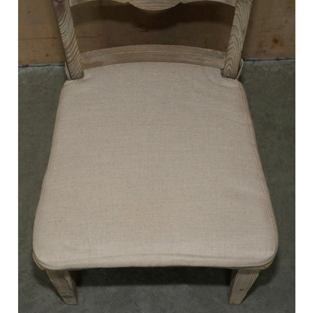 Swedish Style Reclaimed Pine Side Chairs with Cushioned Seats, Set of 2 For Sale - Image 5 of 18
