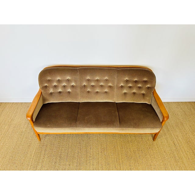 Vintage Scandinavian Three-Seater Velvet Sofa, 1960 For Sale - Image 15 of 16
