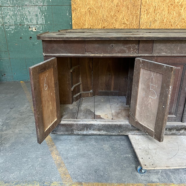 1920s French Bank Counter with Screen, 1920s For Sale - Image 5 of 6