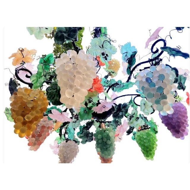 Murano Rare Vintage Monumental Sized 9 Light Murano Glass Cesare Toso Colorful Grape Cluster Chandelier For Sale - Image 4 of 18