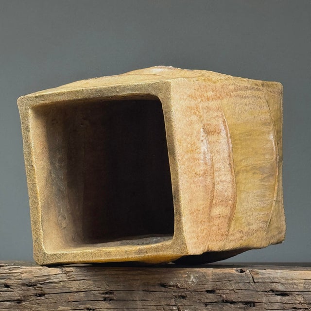 Vintage Monumental Brutalist Japanese Wood Fired Stoneware Vessel For Sale - Image 9 of 12