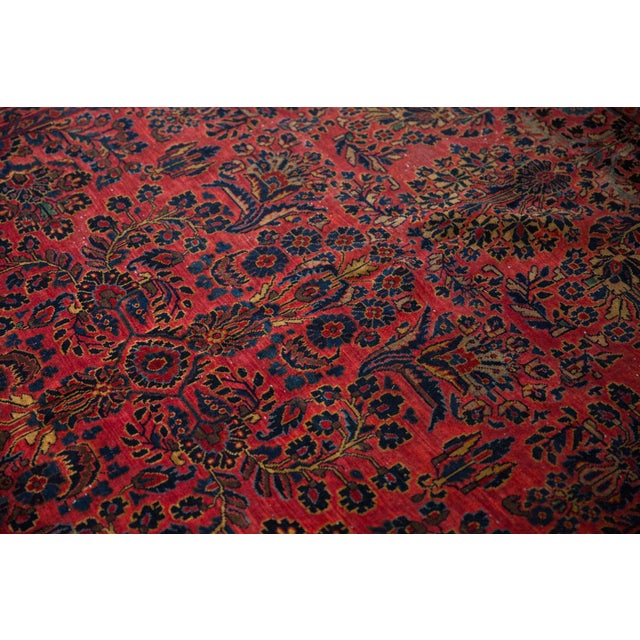 Antique Sarouk Carpet - 6'8" x 8'7" For Sale - Image 10 of 12