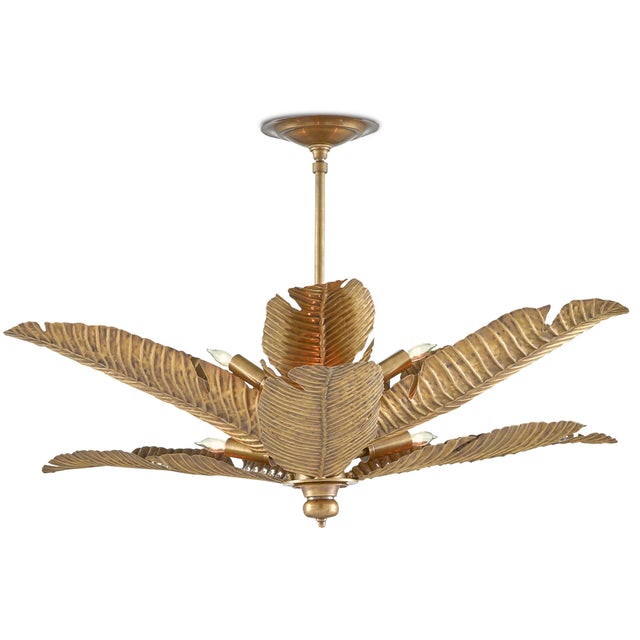 Transitional Currey & Company Tropical Semi-Flush For Sale - Image 3 of 3