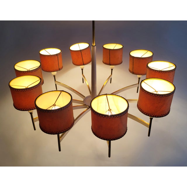 Mid-Century Modern Austrian Brass Chandelier by Rupert Nikoll, 1950s For Sale - Image 10 of 15