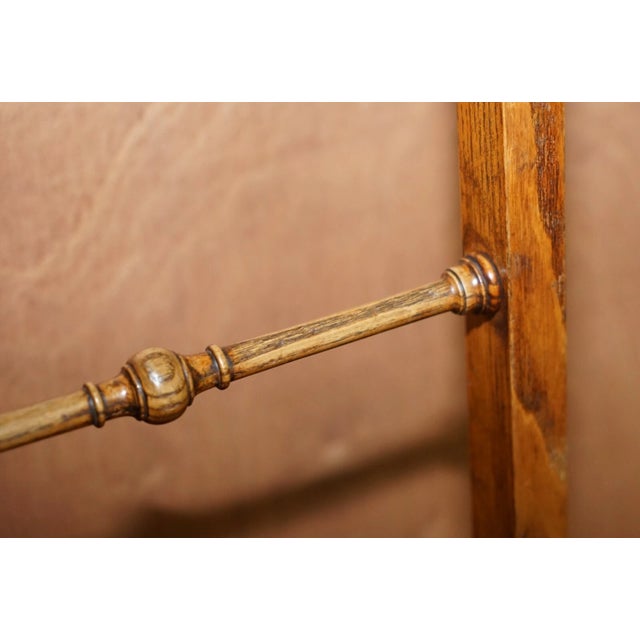 Stunning Antique Circa 1810 George III Elm & Leather Library Steps Georgian Home For Sale - Image 10 of 12