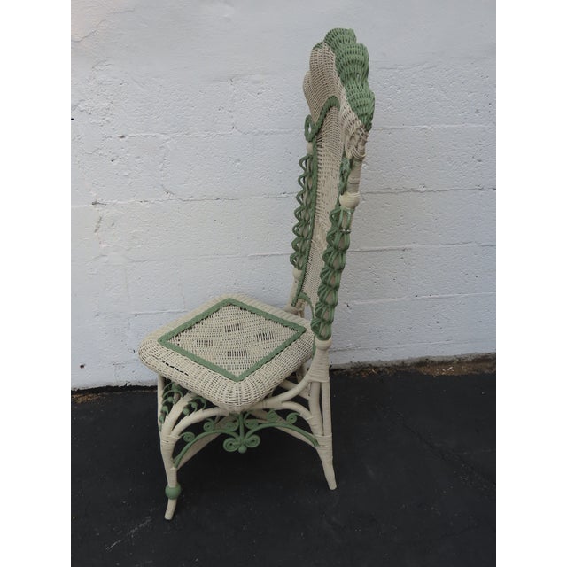Victorian Woven Wicker Side Accent Chair 6590 For Sale - Image 15 of 17