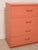 Vintage Postmodern Burnt Orange Four-Drawer Highboy Dresser With Brass Hardware For Sale In Los Angeles - Image 6 of 12