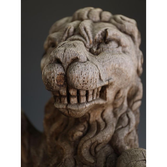 Late 19th Century 19th Century Neo-Renaissance French Heraldic Lion Sculptures, 1870s, Set of 2 For Sale - Image 5 of 18