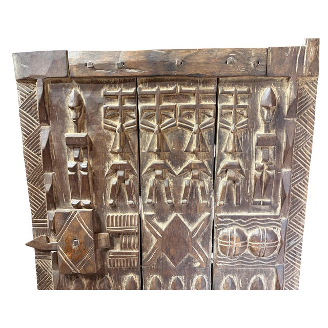 Vintage Dogon Granary Door With Nommo Ancestors Mali African 47.75" H For Sale - Image 4 of 10