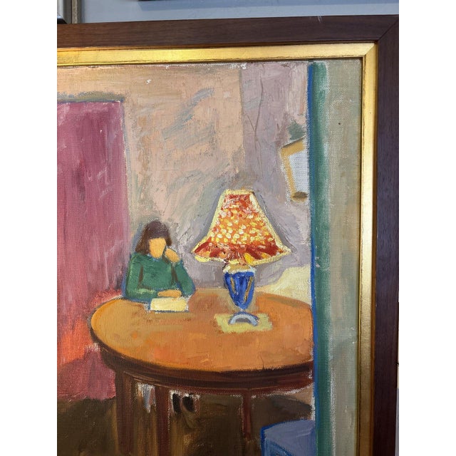 Tage Hedqvist 1943 Swedish Interior Scene Oil Painting For Sale - Image 4 of 4