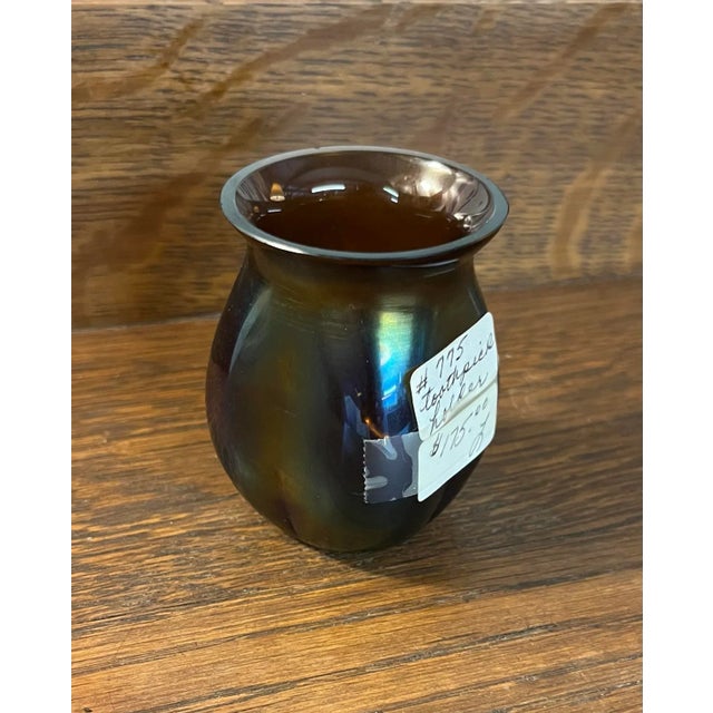 Art Deco Early 20th Century Iridescent Toothpick Holder For Sale - Image 3 of 6