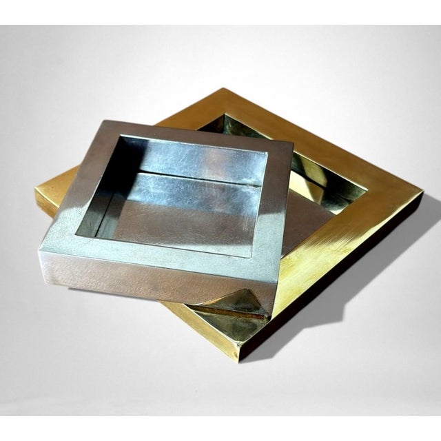 Romeo Rega Style Italian Steel and Brass Ashtray For Sale - Image 13 of 17