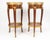 Pair of louis xv style mahogany and gilt bronze pedestal tables, napoleon iii period. h: 70cm, d: 35cm