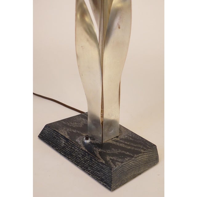 1950s Mid Century Modern Sculptural Tulip Nickel Brass Table Lamp 1950's Russel Wright For Sale - Image 10 of 13