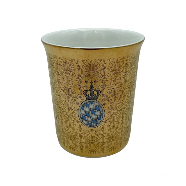 1980s 1980 Kultur Gut Ag Germany Porcelain Gold Mug For Sale - Image 5 of 5