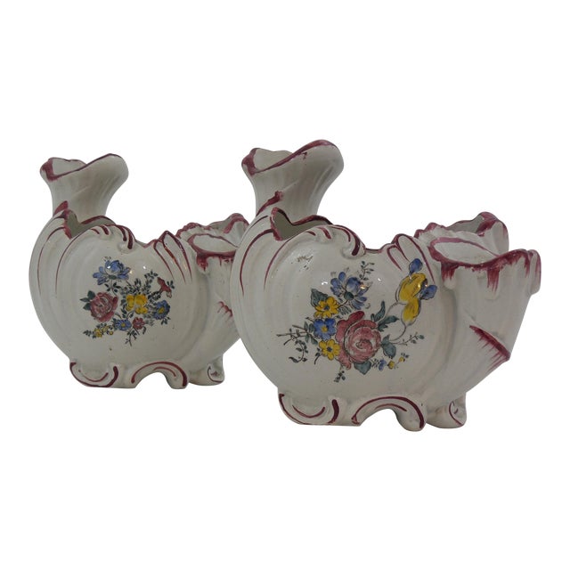 Saxe-Gotha German Faience Vases - a Pair For Sale