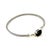 Metal 1990s David Yurman Onyx and Diamond 3 mm Cuff Bracelet Silver Estate For Sale - Image 7 of 7