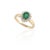 Pear Cut Emerald and Halo Diamond Wedding Ring Size 7 For Sale - Image 4 of 6
