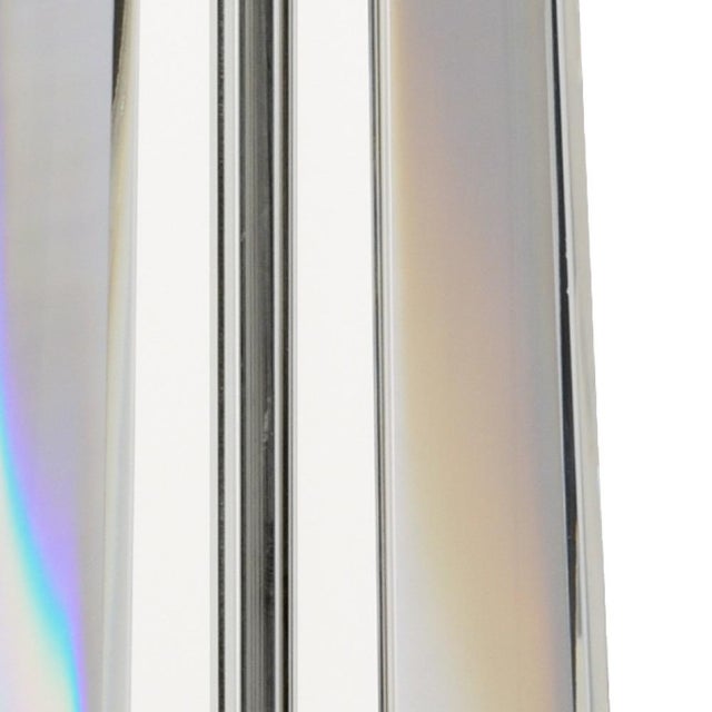 Clear cut crystal 33h x 4.5w x 4.5d Shade Dimensions: top(15) bottom(16) side(11)