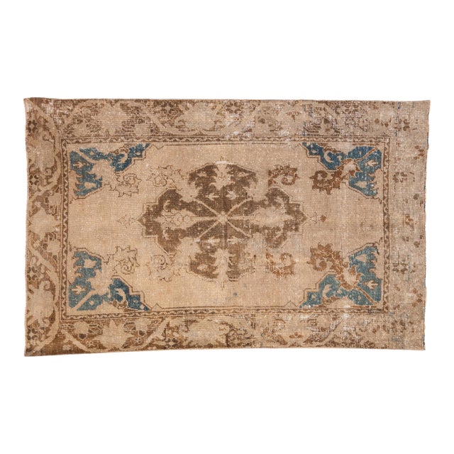 Vintage Distressed Oushak Rug - 3'8" x 5'8" For Sale