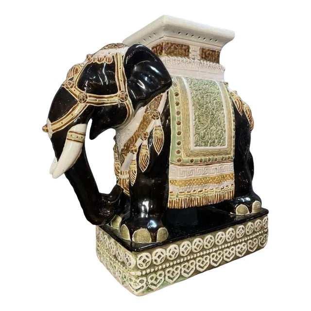 Vintage Terracotta Elephant Statue, 1960s For Sale
