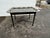 Vintage English Chinoiserie Paper Marche Style Tray Table or Coffee Table Black painted with gold gilt decor Tray top is...
