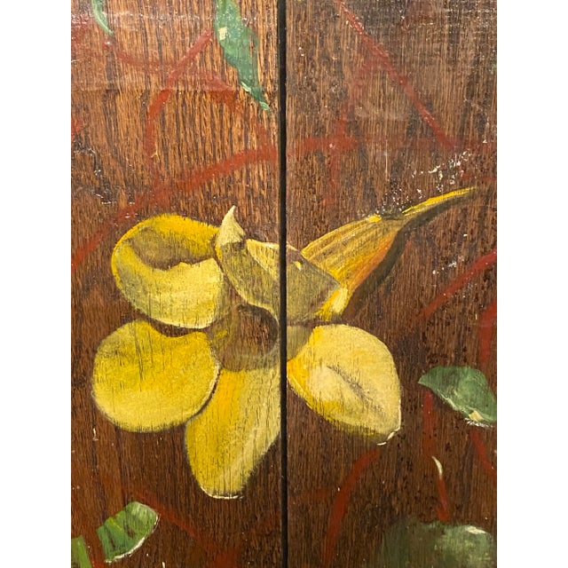 Folk Art 1990s Hand-Painted Wooden Tray For Sale - Image 3 of 6