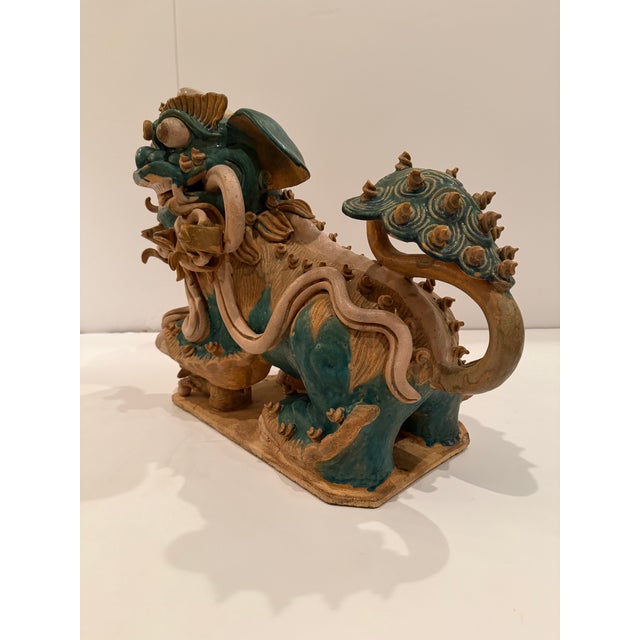 Ceramic Asian Foo Dog Sculpture For Sale - Image 4 of 10
