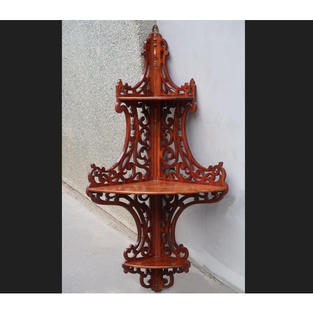 French Large XIXth Century Wall Angle Shelf. For Sale - Image 9 of 12
