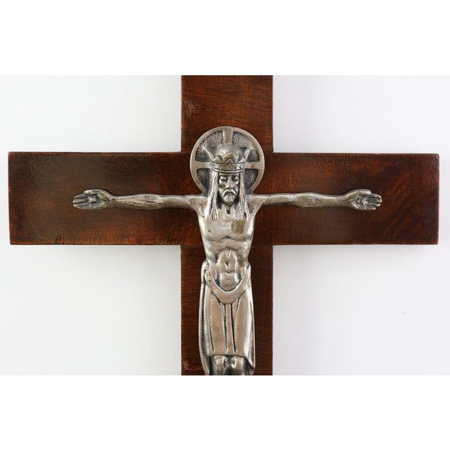 Large Art Deco Crucifix, Belgium, 1920s For Sale - Image 4 of 11