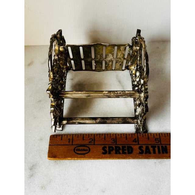 Victorian 1990s Godinger Silver Plate Grape Leaf Knife Rest Holder Vintage For Sale - Image 3 of 10