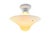 Vintage Three Chain Bowl Light 1930s Light Yellow Bedroom or Hallway Ceiling Light Restored With New Paint and Wiring For Sale - Image 4 of 6