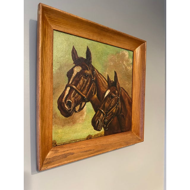 Vintage 1959 Equestrian Horse Portrait Oil Painting - Signed & Framed For Sale In Los Angeles - Image 6 of 16