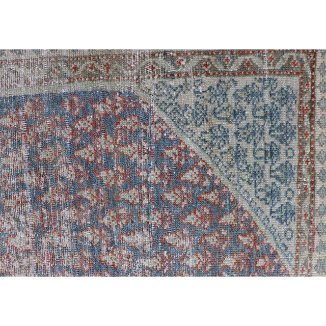 Pink Antique Persian Malayer Gallery Rug With Hexagonal Medallion and Geometric Floral Patterns 4'8"x10'5" For Sale - Image 8 of 10