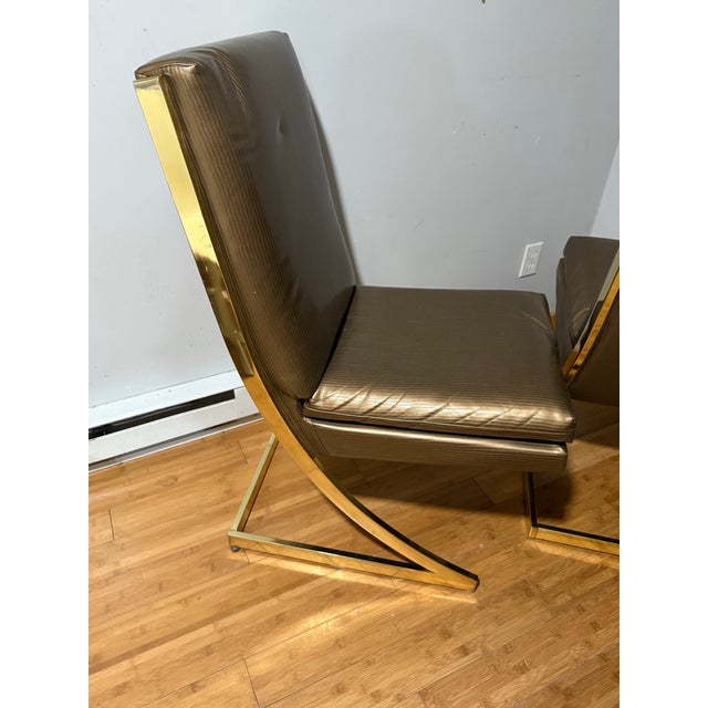 Shabby Chic Vintage Mid Century Set of 6 Very Cool Z Dining Chairs For Sale - Image 3 of 7