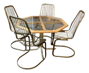Vintage Dining Table and Chairs by Gastone Rinaldi, Set of 5