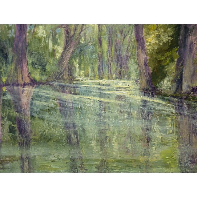 Nancy Paris Pruden "Cypress Creek" Contemporary Naturalistic River Landscape Nature Painting, 2020s For Sale - Image 10 of 10
