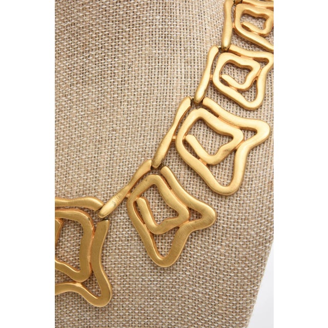 Vintage Gold Plated Sculptural Abstract Collar Necklace and Cuff Bracelet Set, Pair Of For Sale - Image 10 of 10