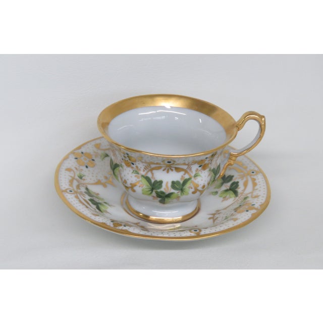 Carl Tielsch C T Germany Bone China Leaf Teacup and Saucer 4511b For Sale - Image 10 of 16