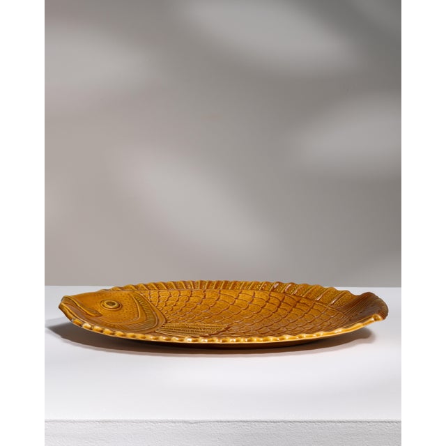 Mid 20th Century France Gold Ceramic Platter For Sale In Greensboro - Image 6 of 15