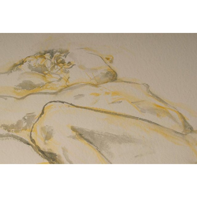 Watercolour on paper depicting a man lying down, 20th century. Watercolour on paper, 20th century, depicting a man lying...
