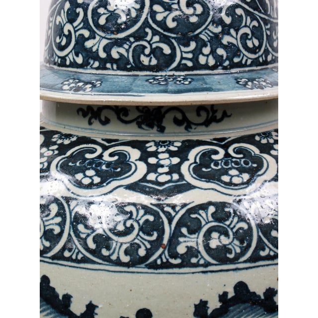 Chinese Grand Blue and White Porcelain Ginger Jar For Sale - Image 9 of 11