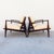 A pair of Scandinavian mid century modern "Blade" lounge chairs by Ib Kofod-Larsen for Selig, produced in Denmark c. 1960s...