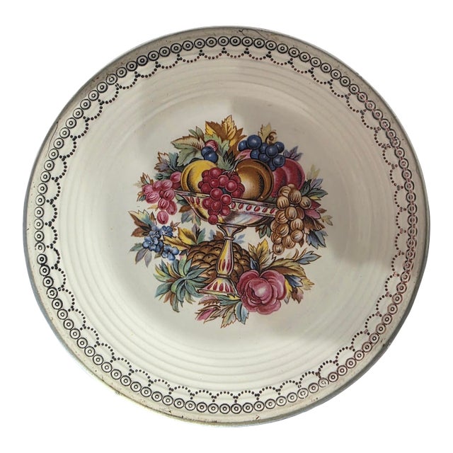 Vintage Farberware Hammered Metal Serving Tray Triumph 22k Limoges Plate Insert For Sale