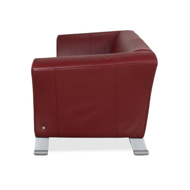 322 Leather Three-Seater Red Sofa by Rolf Benz For Sale - Image 10 of 11